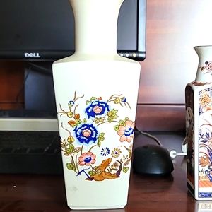 Oriental inspired tall glass vase